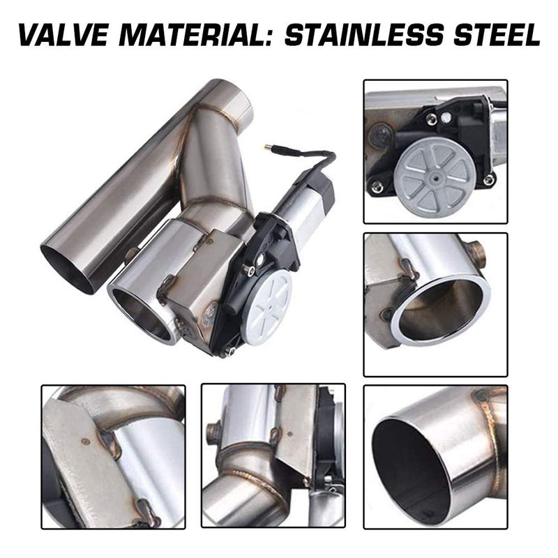 SPELAB Electric Alloy Steel Exhaust Cutout Valve 3.0 Inch 76mm Catback Single Y Pipe with One Controller Remote Kit - Image 2